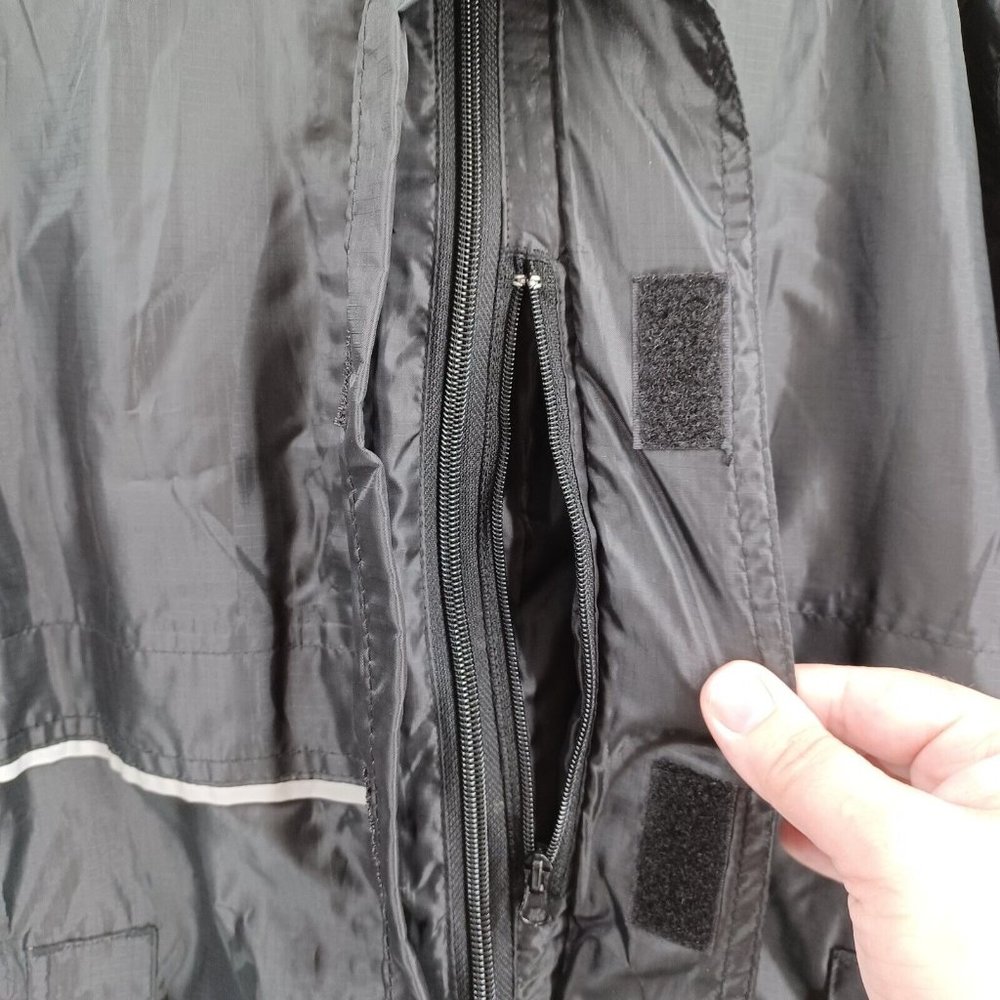 SKIN360 M 2 Piece Set Suit Jacket Pants Hidden Hood Full Zip Pockets Wind Proof - Picture 6 of 16